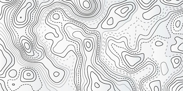 Mapa konturowa linii górnej tło mapa siatki geograficznej Topografia biała abstrakcyjna
