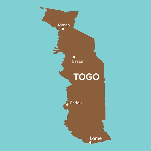 Mapa kraju Togo