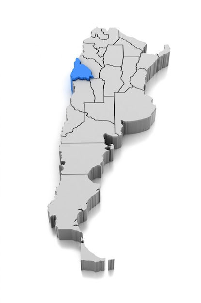 Mapa Prowincji San Juan W Argentynie