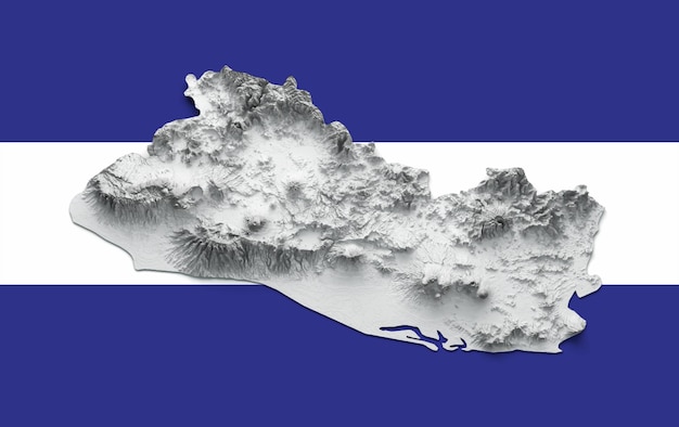 Mapa Salwadoru Flaga Cieniowana ulga Kolor Wysokość mapa 3d ilustracji