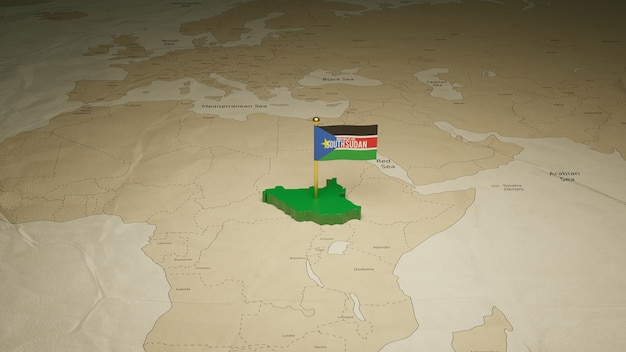 Mapa Sudanu Południowego i projekt flagi w mediach społecznościowych