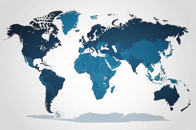 Mapa świata, kontynent, globalna grafika wsparcia