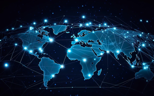 Mapa świata z napisem global