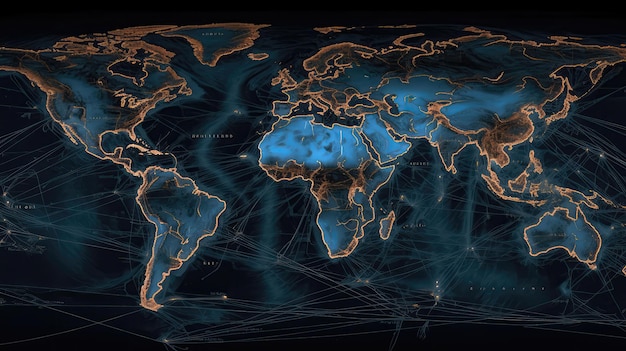 Zdjęcie mapa świata z napisem „globalny”.