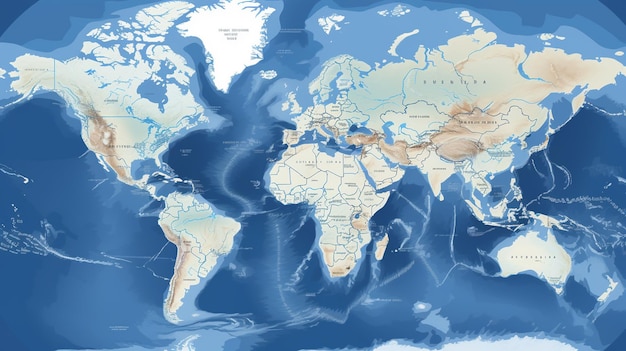 Mapa świata ziemia z krajami