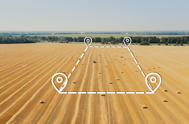 Mapa topograficzna działki pod dzierżawę dzierżawy gruntów na polu pod agrobiznes