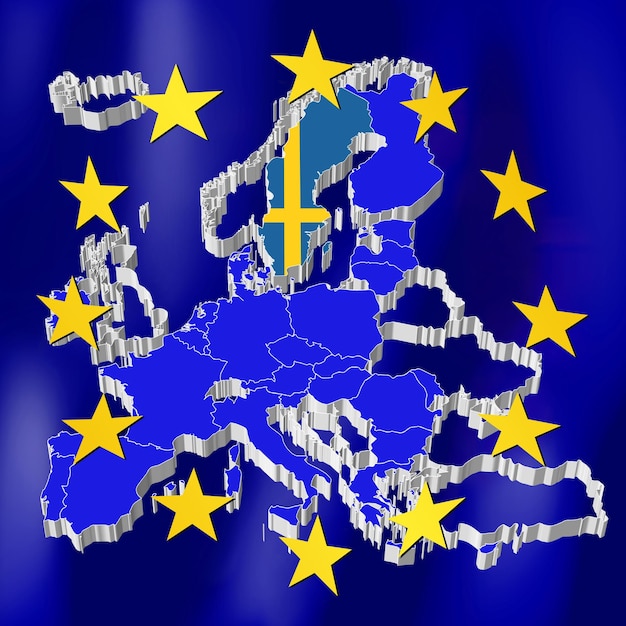 Zdjęcie mapa unii europejskiej szwecja