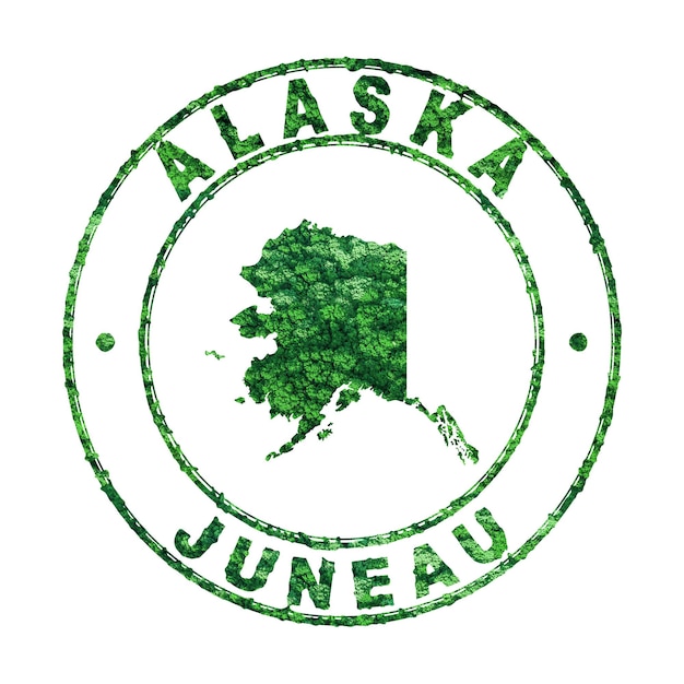 Mapa znaczka pocztowego Alaski Zrównoważony rozwój Koncepcja emisji CO2
