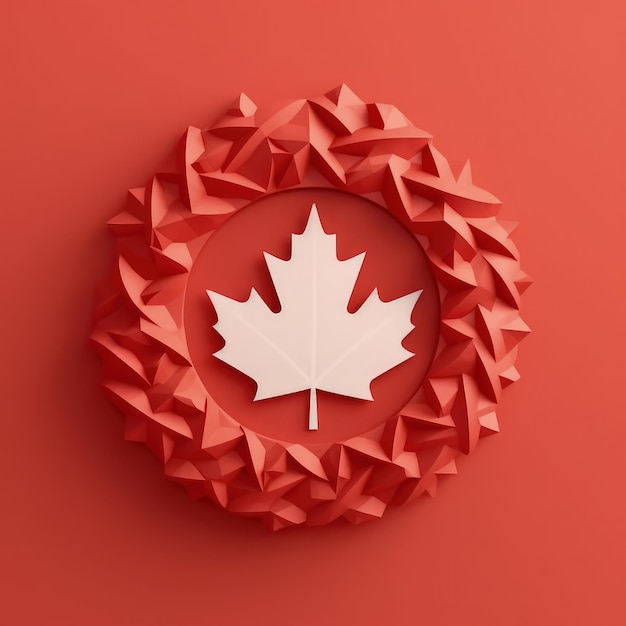 Maple Leaf Symphony 3D Paper Cut Craft Ilustracja z okazji Dnia Kanady