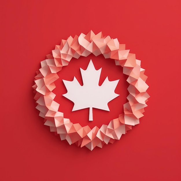 Maple Leaf Symphony 3D Paper Cut Craft Ilustracja z okazji Dnia Kanady