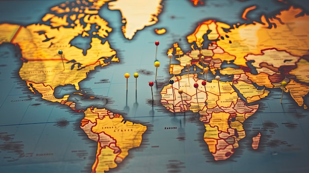 mapy świata przypiętej do popularnych cyfrowych platform pracy zdalnej