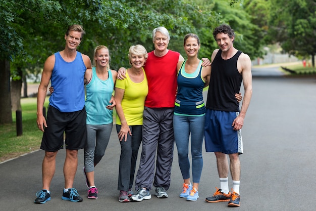 Maraton sportowców pozowanie