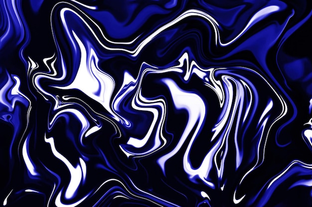 Marble Ink Swirl Abstract Foam River Navy Blue White Liquid Breaking Wave Rippled Striped Patter