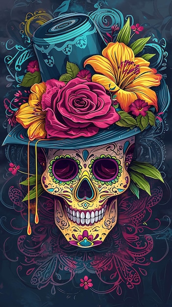 Mardi Gras kostium Sugar Skull Karnawał impreza Mężczyźni Kobiety Dzieci Karnawał Mardi Gras etykieta z maskami