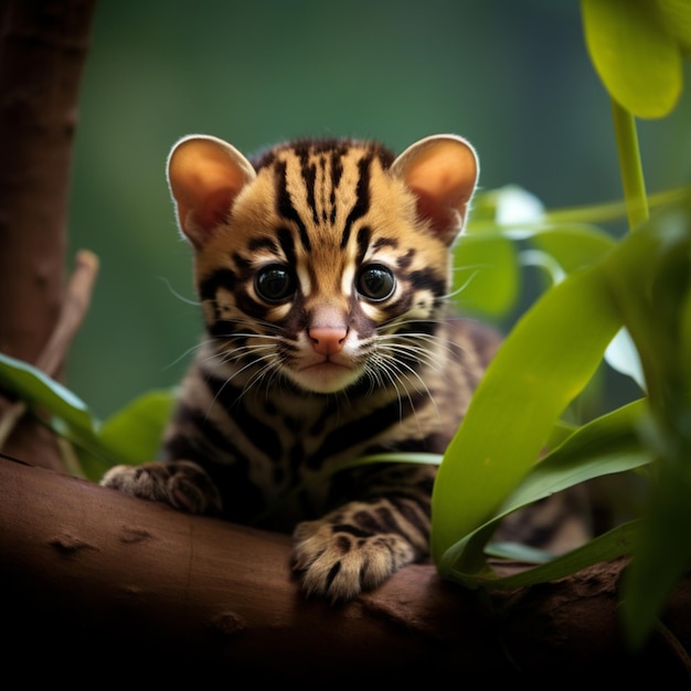 margay uroczy las słodki portret tapeta