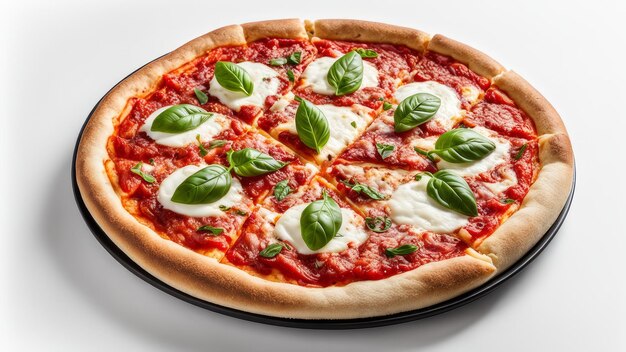 Margherita pizza na odizolowanym białym tle