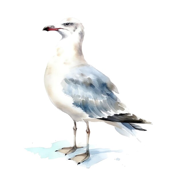 Marine seagul akwarela ilustracja zwierzęta morskie clipart