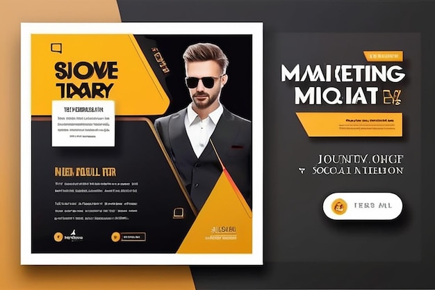 Zdjęcie marketing cyfrowy social media post template agencja marketingu cyfrowego square flyer template