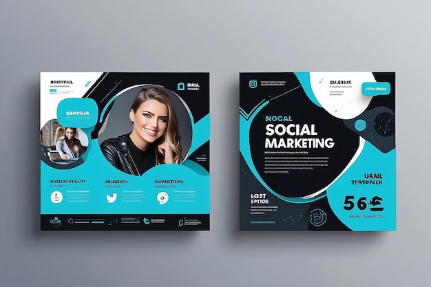 Zdjęcie marketing cyfrowy social media post template agencja marketingu cyfrowego square flyer template