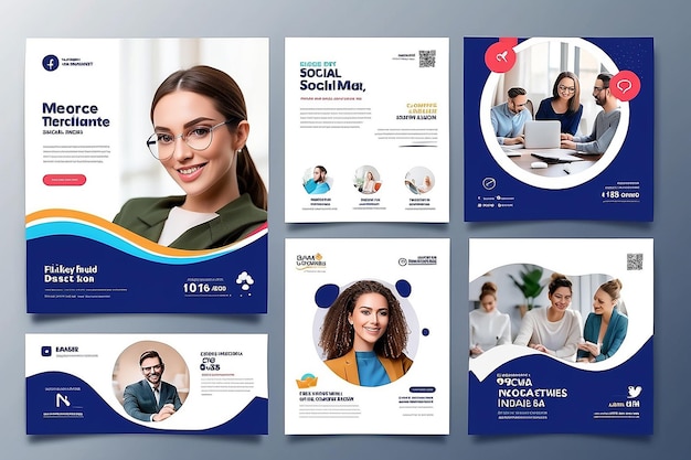 Marketing social media post design Social media post banner design webinar szablon