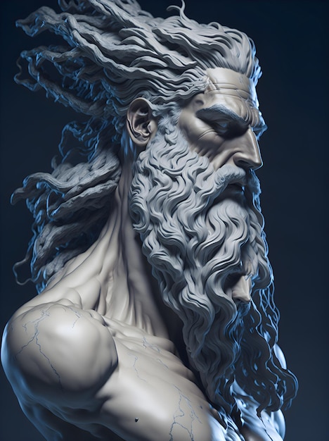 marmurkowy grecki bóg z solidnym tłem