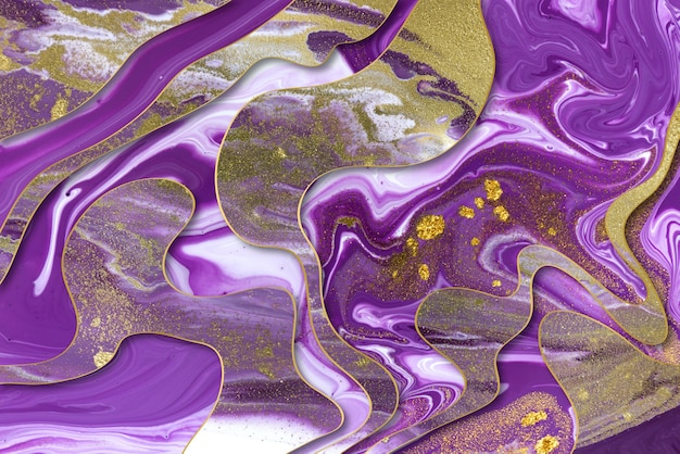 Marmurowa fioletowa fala z warstwami i cieniami streszczenie tło