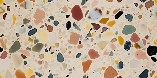 Marmurowa skała geometryczna abstrakcyjna tekstura kamienia z wieloma kolorami w chaotycznym wzorze dekoracyjnym