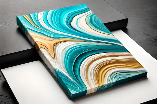 Marmurowy abstrakcyjny obraz akrylowy we wnętrzu pokoju Marmurkowa tekstura grafiki
