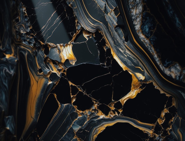 Marmurowy materiał tekstury kamienia ze złotem stworzony za pomocą technologii Generative AI