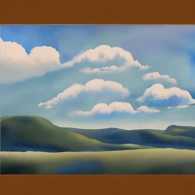 Zdjęcie marny krajobraz puszystych chmur kumulusów leniwie dryfuje po jasnym letnim niebie