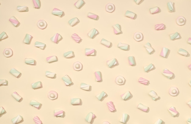 Zdjęcie marshmallows płasko leżące