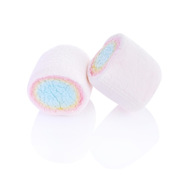 Marshmallows wanilia na białym tle