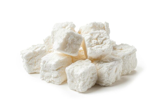 Zdjęcie marshmallows wyizolowane na białym tle widok z góry marshmallow wyizolowany na białem tle