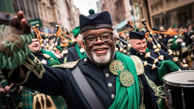 Zdjęcie marsz do irlandzkiego rytmu uchwyć ducha parady dnia św. patryka