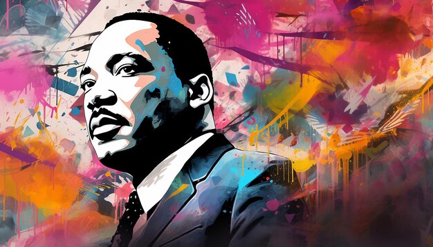 Martin Luther King Graffiti Styl Sztuki Ubrania Uliczne