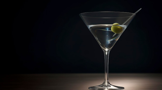 Martini na czarnym tle Generacyjna AI