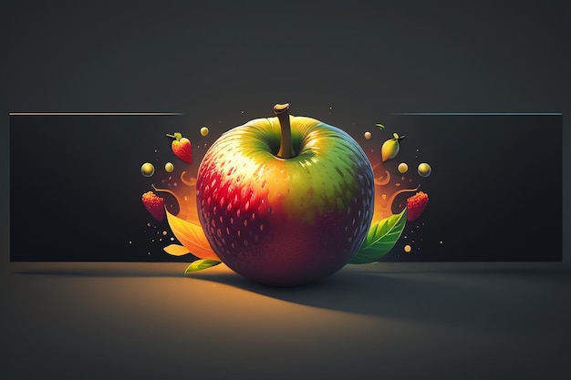 Martwa natura jabłko owoce kreatywny plakat okładka baner tapeta tło projekt sztuka