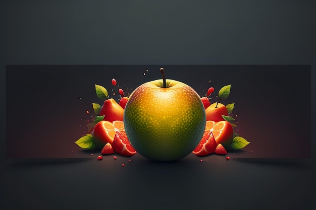 Martwa natura jabłko owoce kreatywny plakat okładka baner tapeta tło projekt sztuka