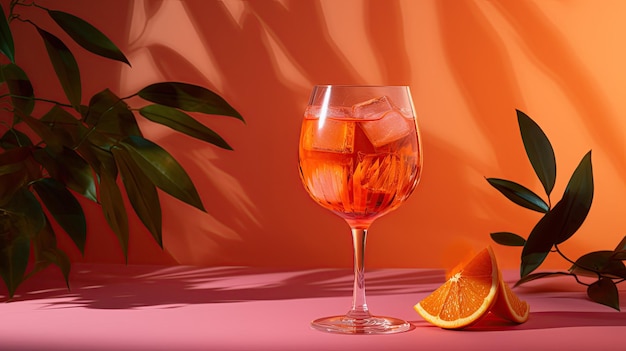 martwa natura ze szklanką pomarańczowego koktajlu z pomarańczami na stole