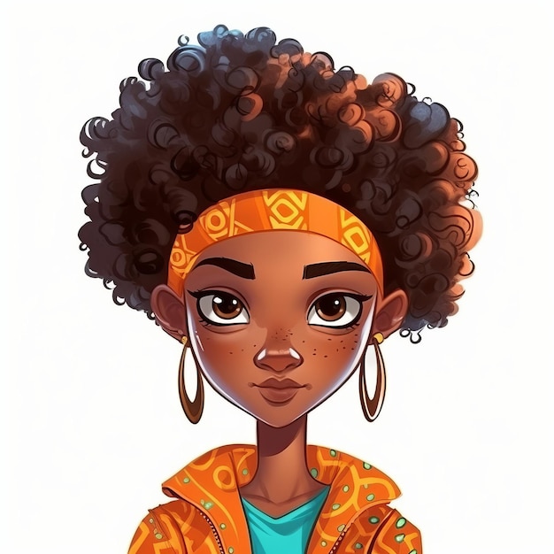 Mary Afro Hair Girl w Wildstyle Cartoon Art