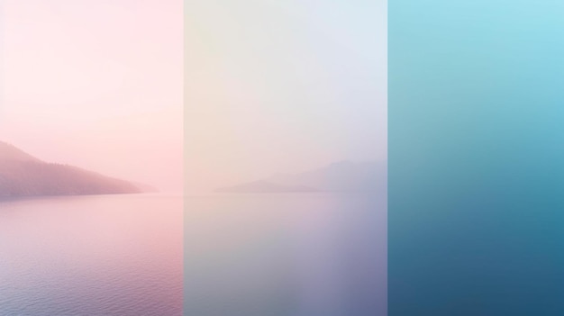 Marzycielska pastelowa paleta kolorów przywołuje poczucie spokoju i wyciszenia w gładkim abstrakcyjnym tle mgły Generative AI ilustrator