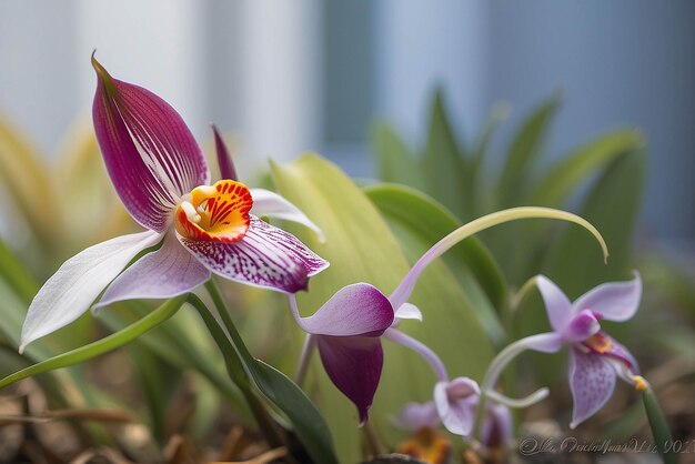 Masdevallia makro zdjęcie typu orchidei