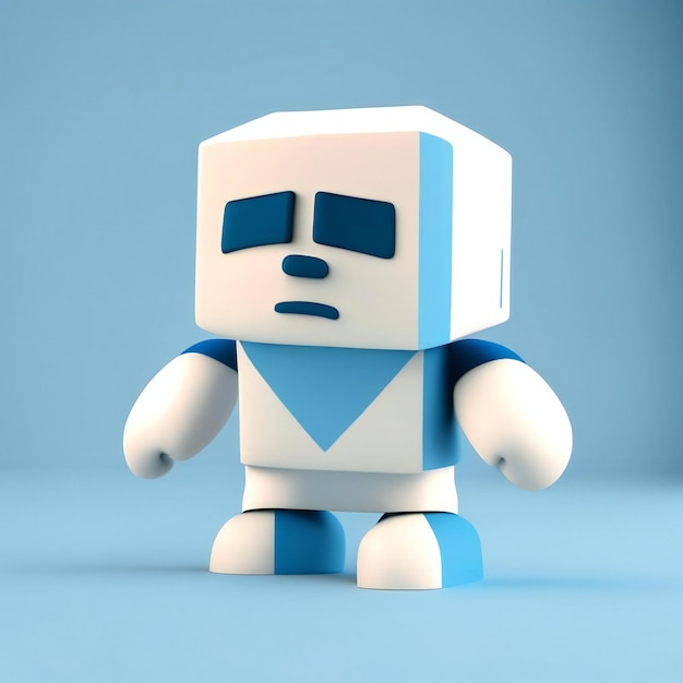 Maskotka w kolorze niebiesko-białym Generatywna sztuczna inteligencja