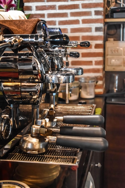 Zdjęcie maszyna do espresso w kawiarni