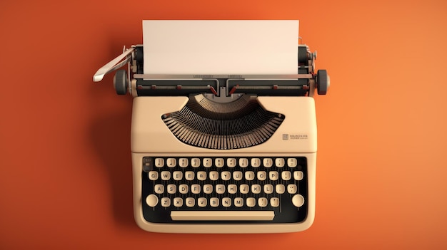 Maszyna do pisania na pomarańczowym tle Stworzony przy użyciu technologii Generative AI