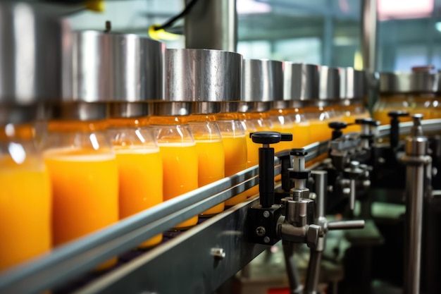 Maszyna z etykietą z napisem sok pomarańczowy.