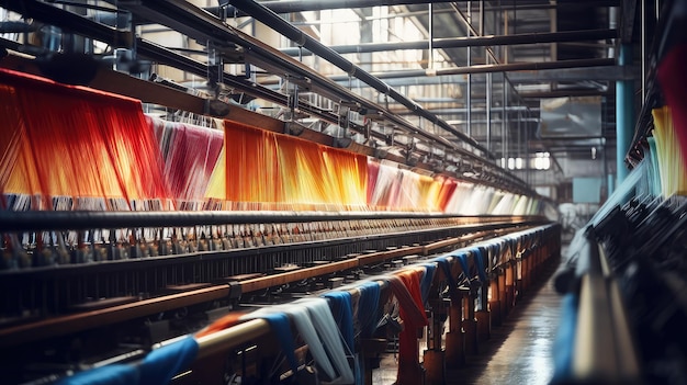 Maszyny tkackie, fabryka włókiennicza
