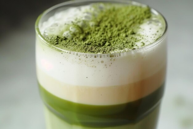 Matcha latte odświeżająca japońska herbata napój piwo piana kawiarnia biuro obiad poranny