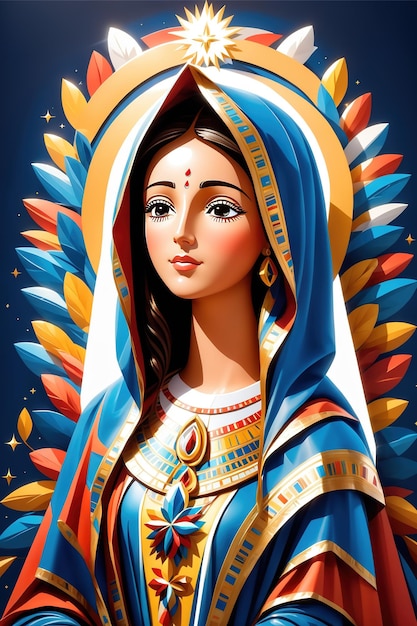 Matka Boża z Guadalupe z renderowaniem 3D