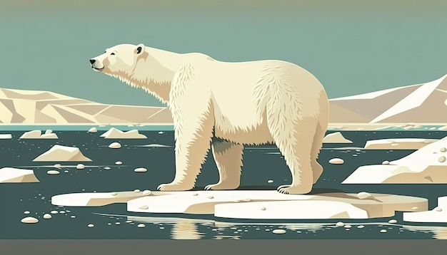 Matka niedźwiedzia polarnego i młode w naturalnym środowisku arktycznym ilustracja Generative Ai